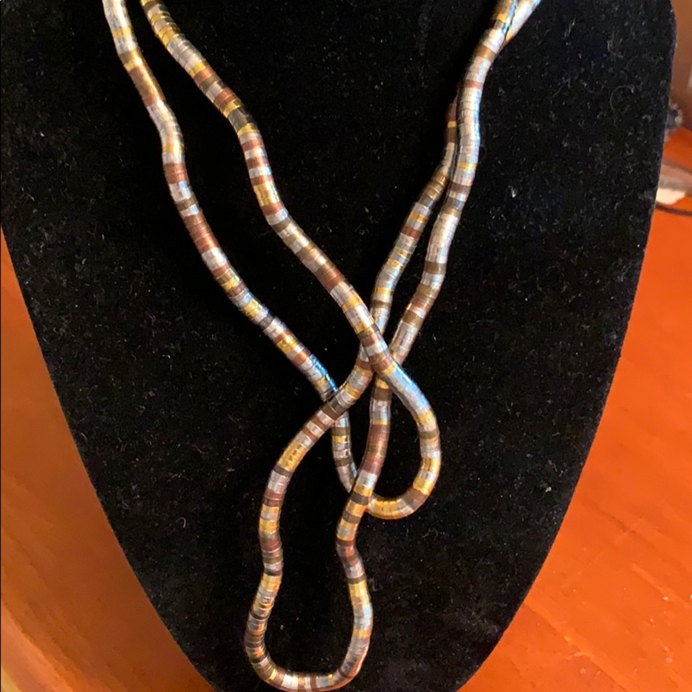 Vintage bendable snake sculpture necklace